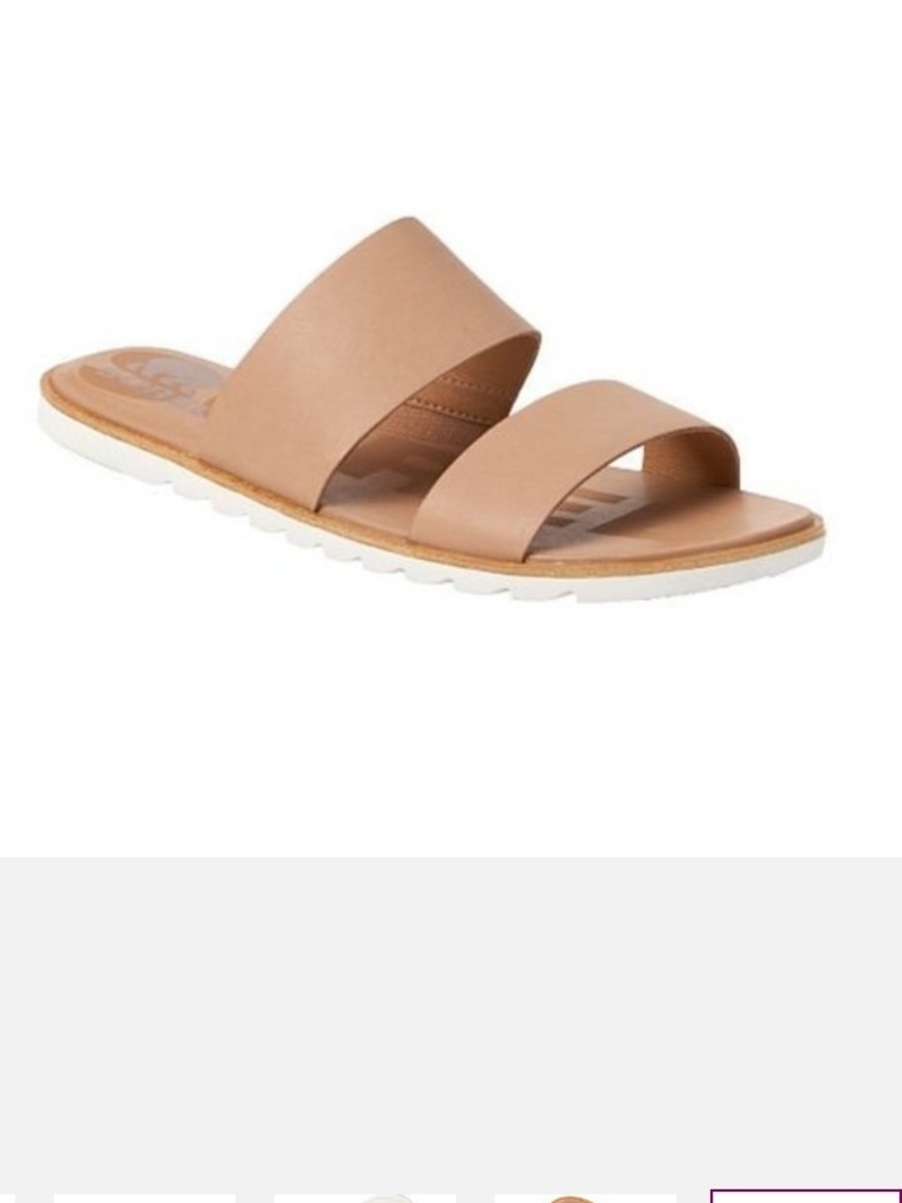 Sorel Women's Double Band Slide Sandal in Taupe/Nude - Picture 4 of 6